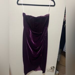 Lulus strapless velvet dress